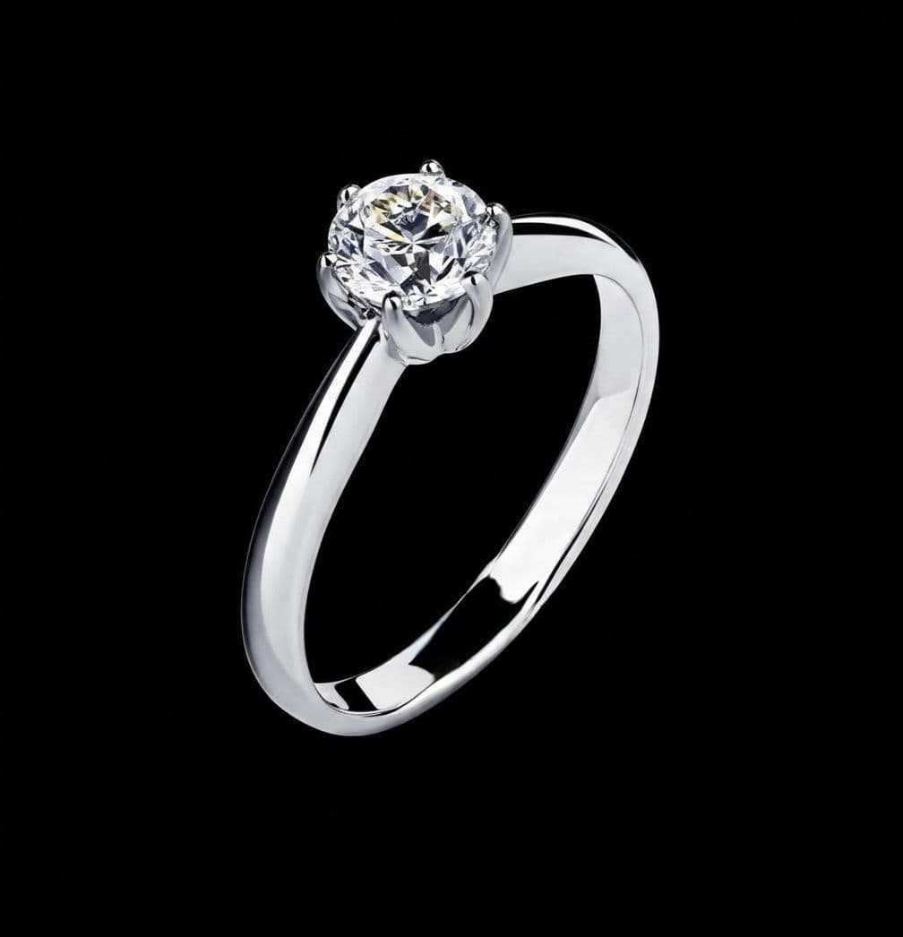 Solitaire ring at an angle